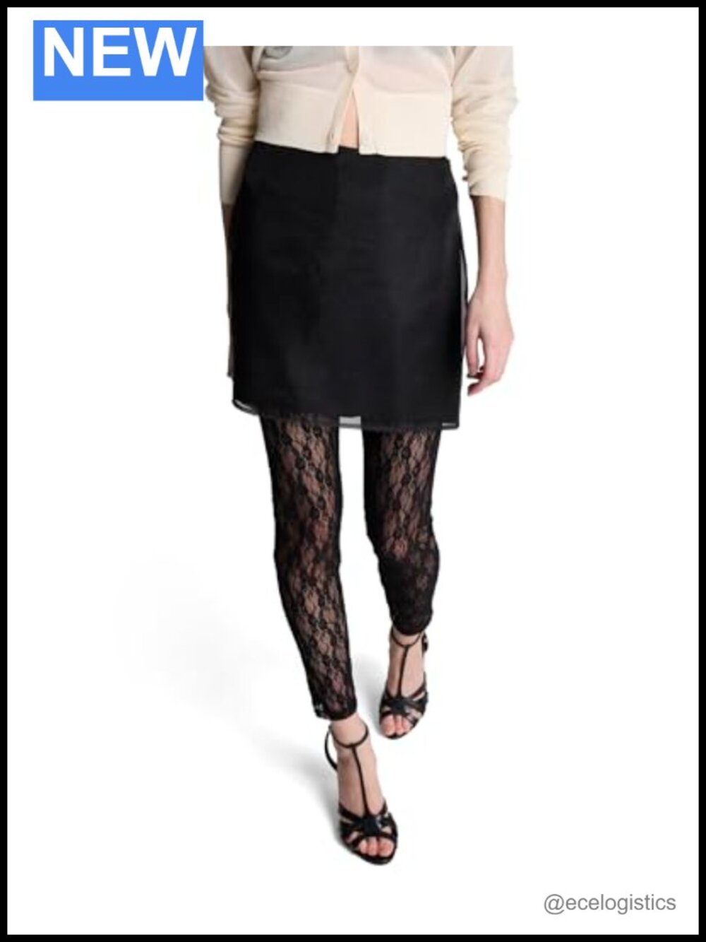 Organza Sheer Mini Skirt Polyester Zip Closure Dry Clean